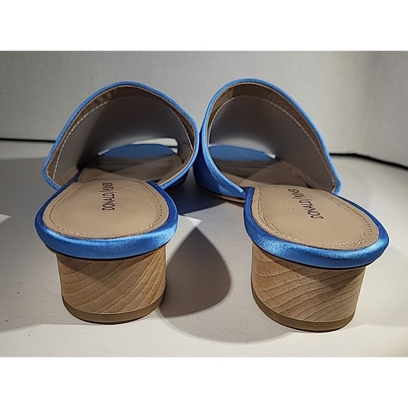 Donald Pliner Rimini Cerulean Blue Satin Slide Sandals Heels Women's Size 9 - Picture 9 of 13